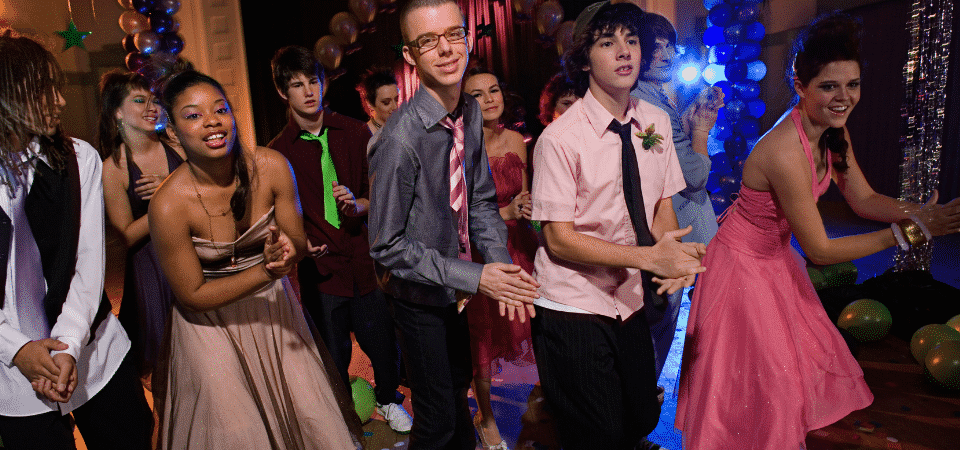 School Dance DJs, Group of people dancing at event