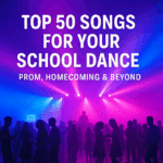 Colorful dance party with silhouettes