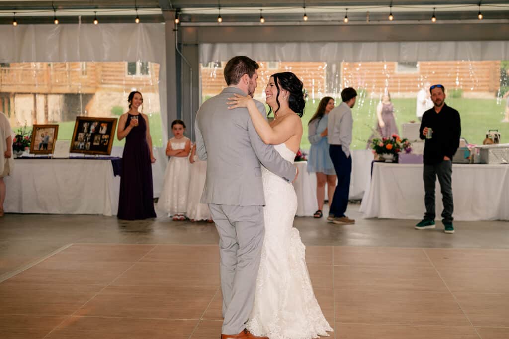 Minnesota couple dancing while their DJ reads the room