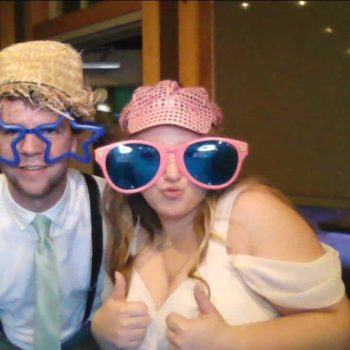 Two people in fun costumes.