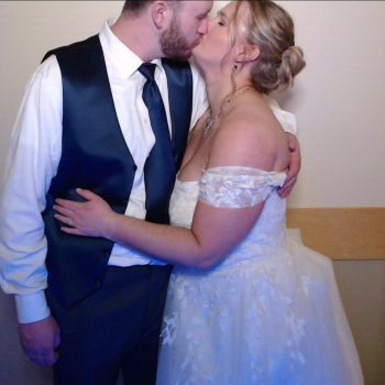 Couple sharing a romantic kiss.